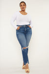 Damila High Rise Slim Straight Jeans (Plus Size) - Official Kancan USA