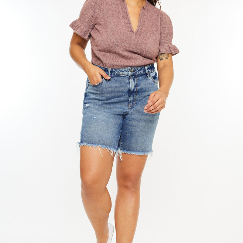 Datrina Ultra High Rise Bermuda Shorts (Plus Size) - Official Kancan USA