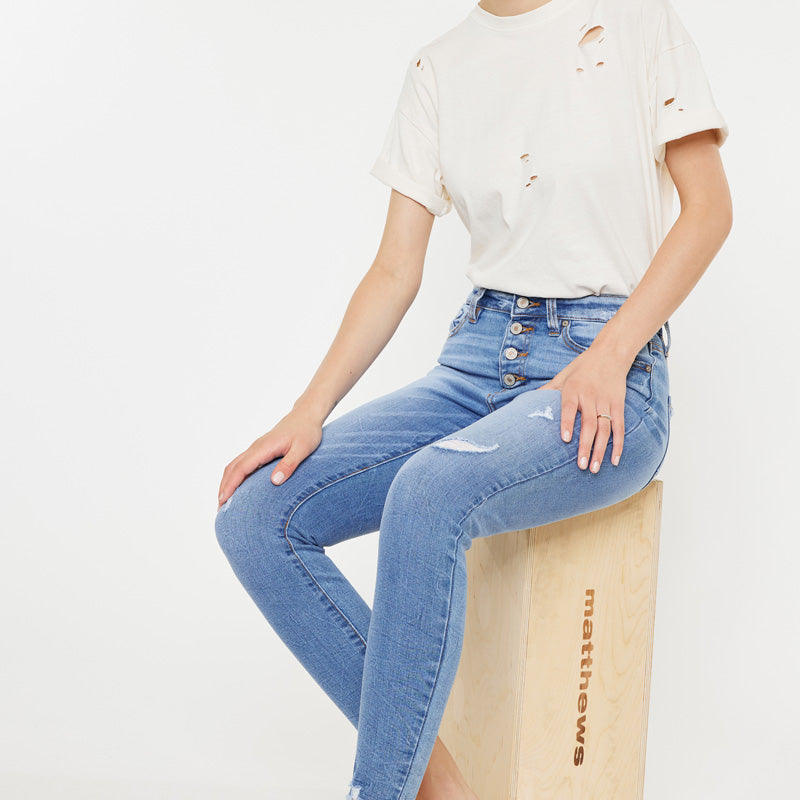 Cecilia High Rise Ankle Skinny Jeans - Official Kancan USA