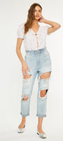Darel Ultra High Rise Paperbag Mom Jeans - Official Kancan USA