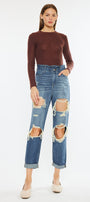 Darel Ultra High Rise Paperbag Mom Jeans - Official Kancan USA
