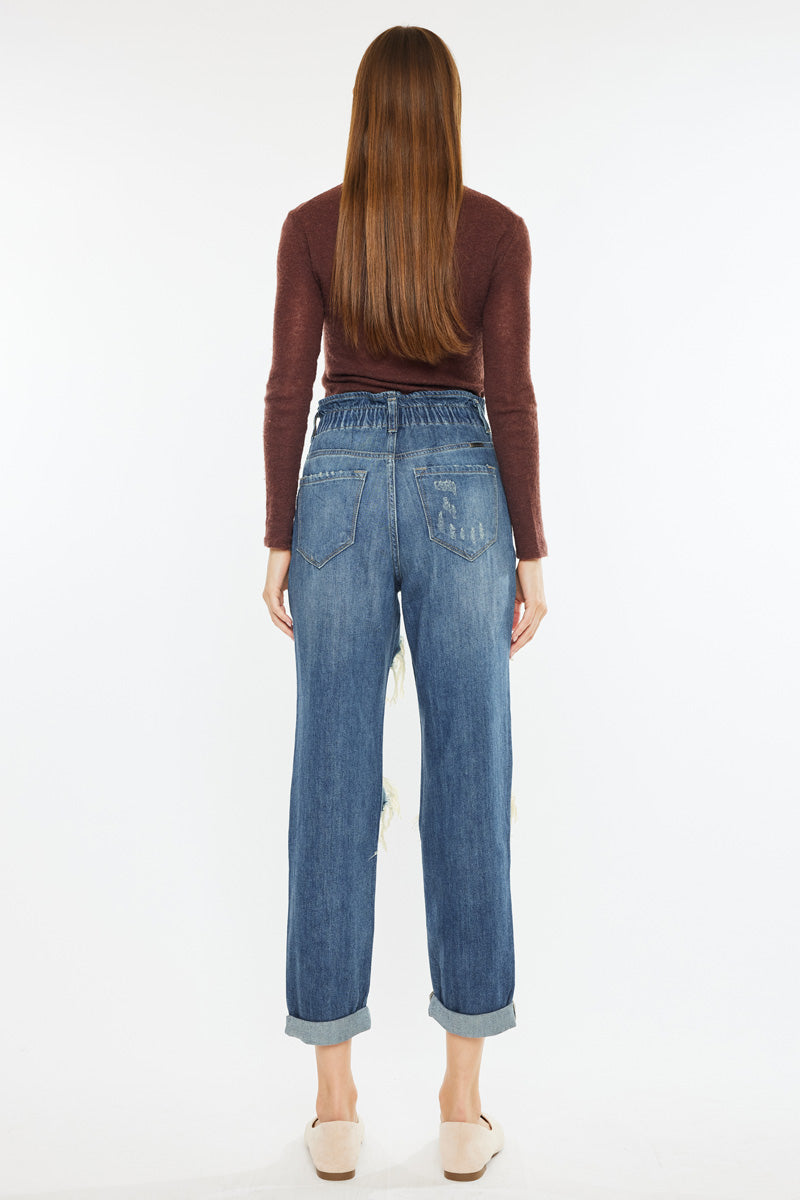 Darel Ultra High Rise Paperbag Mom Jeans - Official Kancan USA