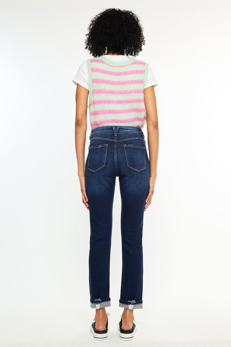 Reese High Rise Slim Straight Leg Jeans - Official Kancan USA