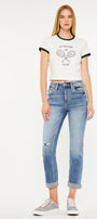 Kaly High Rise Slim Straight Leg Jeans - Official Kancan USA