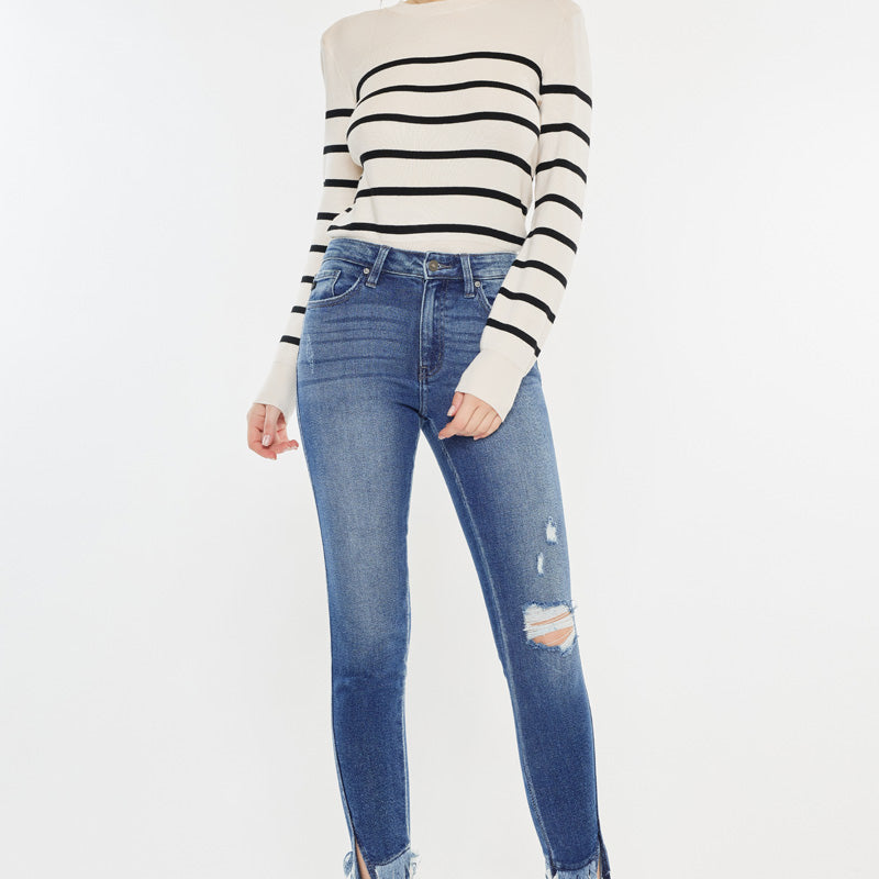 Safiya High Rise Ankle Skinny Jeans - Official Kancan USA