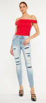 Natasha High Rise Patched Super Skinny Jeans - Official Kancan USA