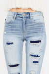 Natasha High Rise Patched Super Skinny Jeans - Official Kancan USA