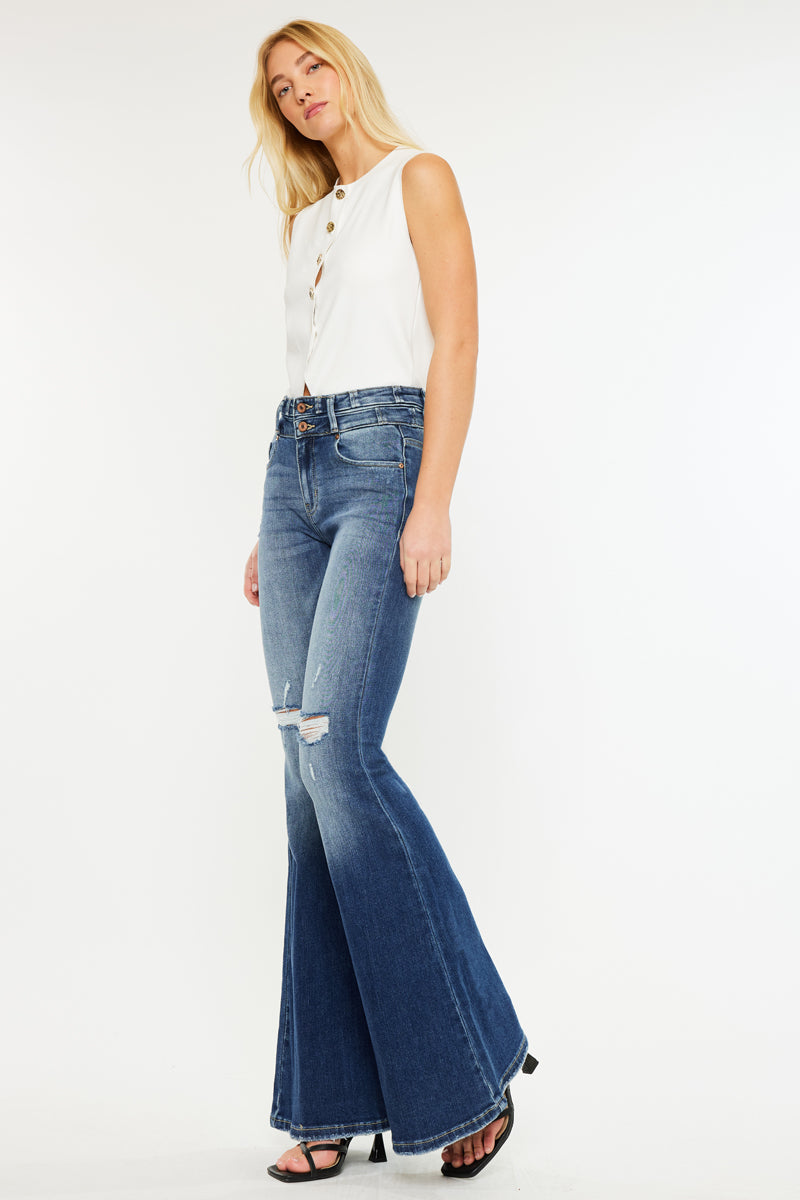 Chloe High Rise Super Flare Jeans - Official Kancan USA