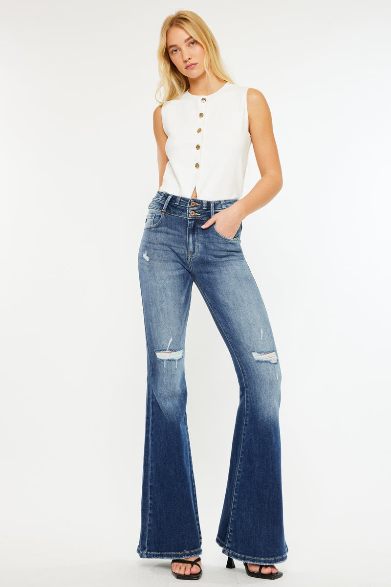 Chloe High Rise Super Flare Jeans - Official Kancan USA