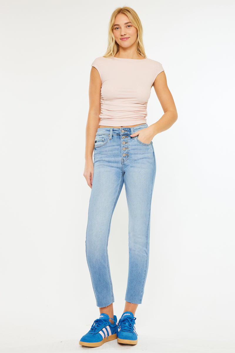 Priscilla High Rise Slim Straight Leg Jeans - Official Kancan USA