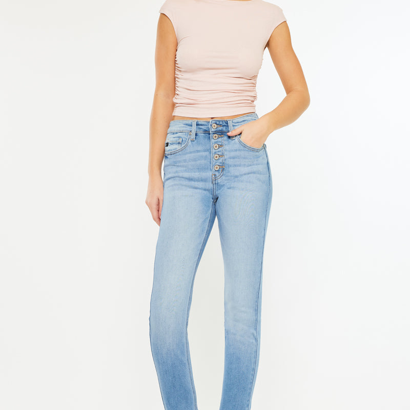 Priscilla High Rise Slim Straight Leg Jeans - Official Kancan USA