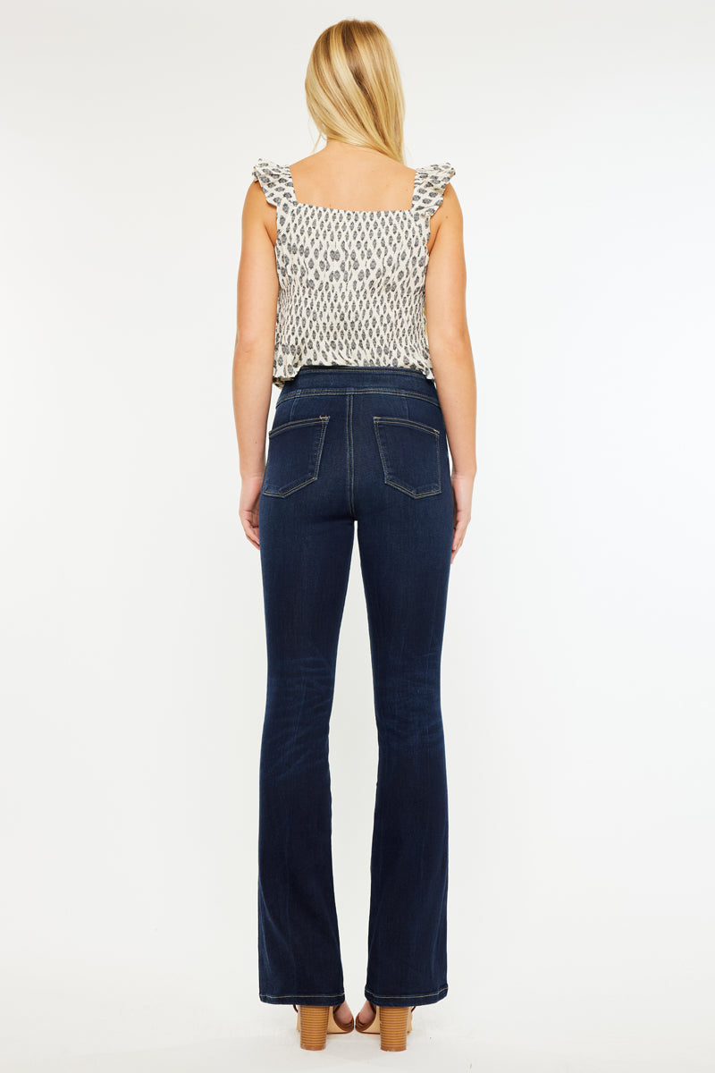 Seren High Rise Exposed Button Bootcut Jeans - Official Kancan USA