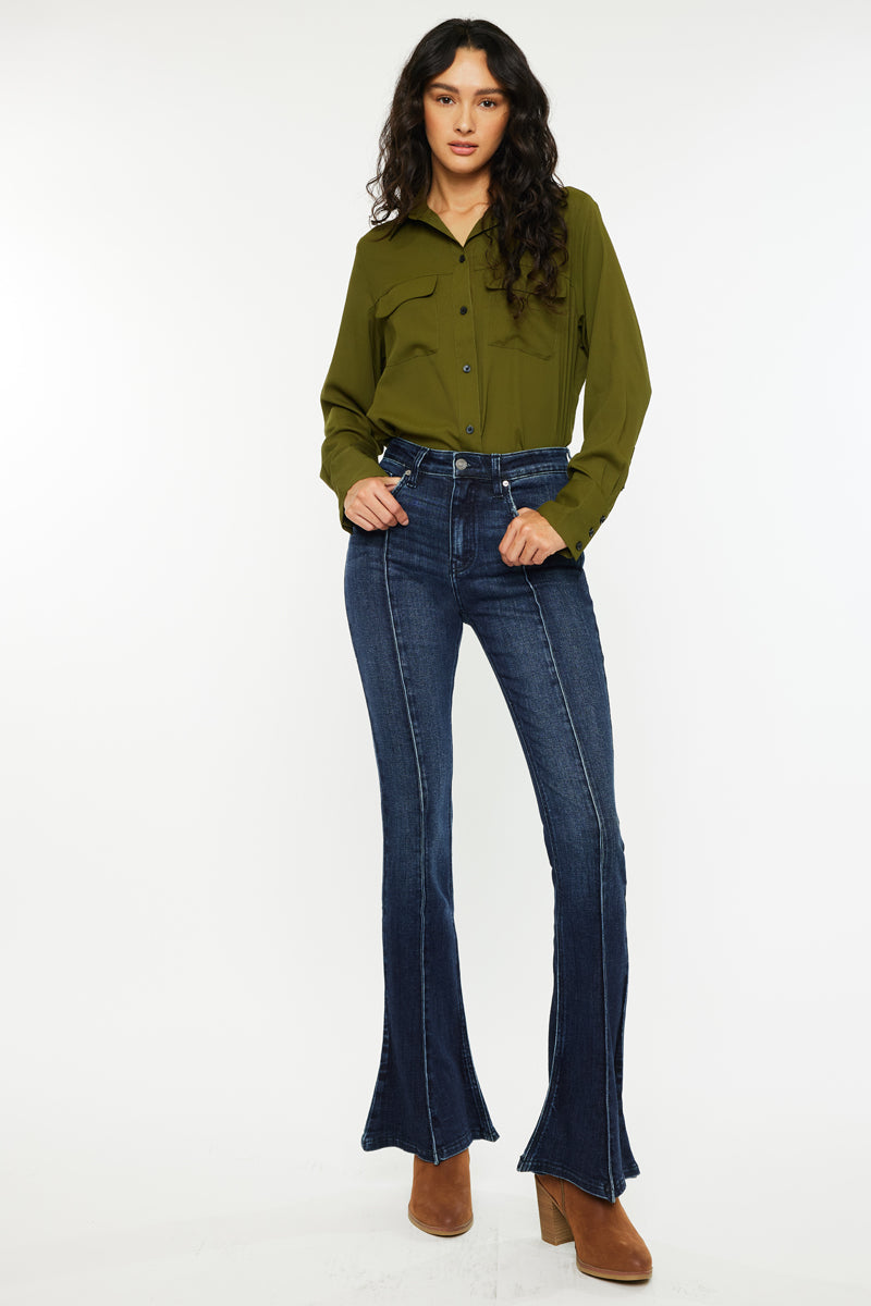 Graciela High Rise Peplum Flare Jeans - Official Kancan USA