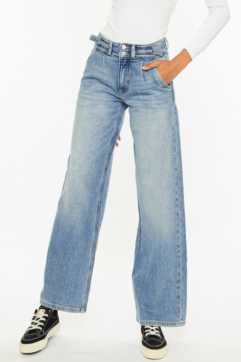 Promise High Rise Wide Leg Jeans - Official Kancan USA