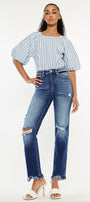 Peach High Rise Slim Straight - Official Kancan USA
