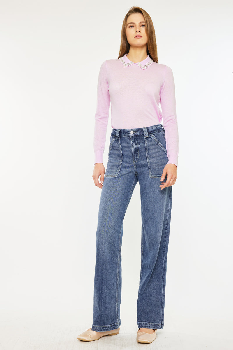 Astra High Rise Wide Leg Jeans - Official Kancan USA