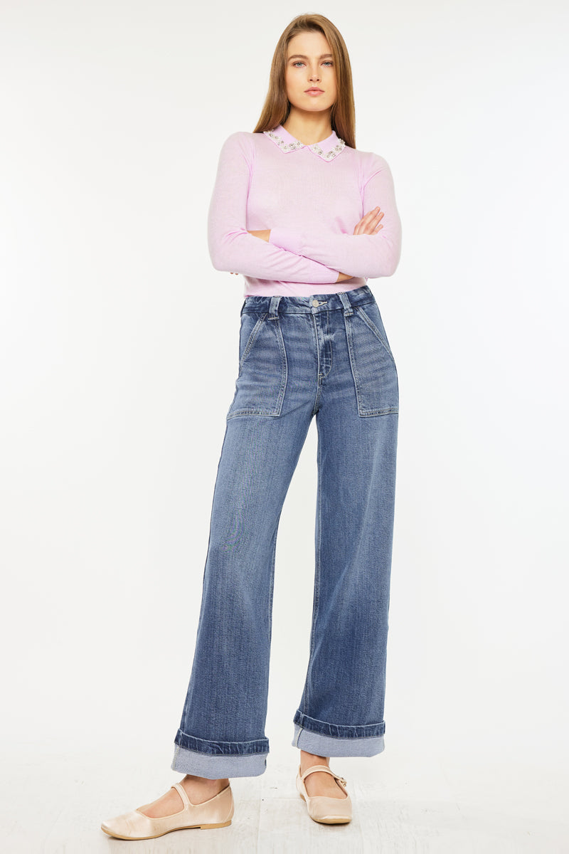 Astra High Rise Wide Leg Jeans - Official Kancan USA