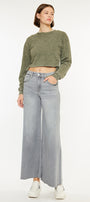 Bada High Rise Cropped Palazzo Jeans - Official Kancan USA