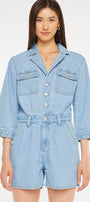 Aileen Sleeves Denim Romper - Official Kancan USA