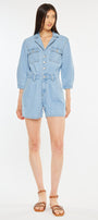 Aileen Sleeves Denim Romper - Official Kancan USA