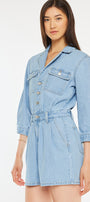 Aileen Sleeves Denim Romper - Official Kancan USA