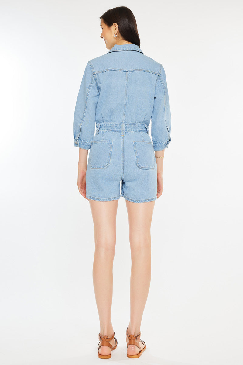 Aileen Sleeves Denim Romper - Official Kancan USA