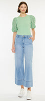 Darla High Rise Cropped Wide Leg Jeans - Official Kancan USA