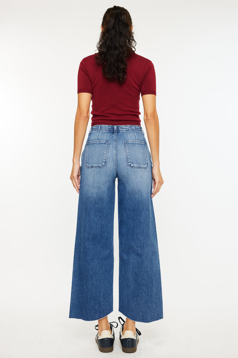 Aliana High Rise Crop Wide Leg Jeans - Official Kancan USA