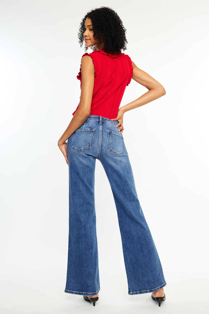 Ita Mid Rise Wide Flare Jeans (Petite) - Official Kancan USA
