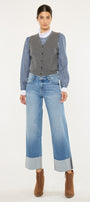 Kenny Mid Rise Crop Wide Leg Jeans - Official Kancan USA
