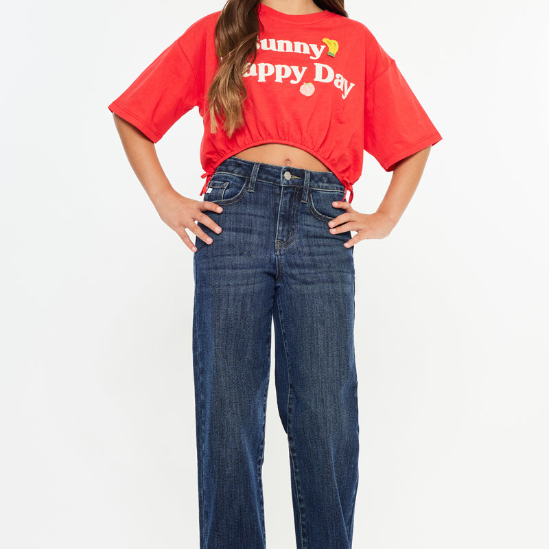 Andy High Rise Wide Leg Kids Jeans - Official Kancan USA