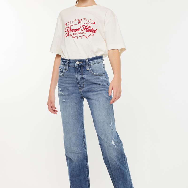 Nia High Rise Kid Straight Jeans - Official Kancan USA