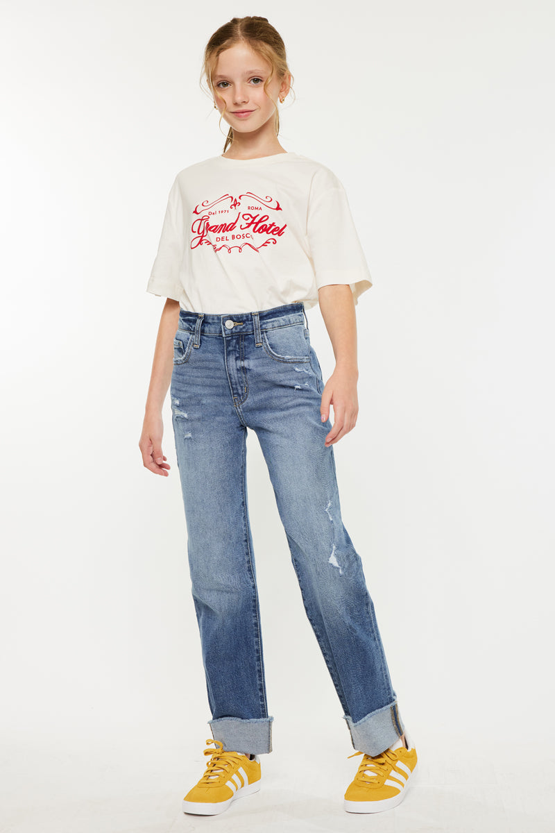 Nia High Rise Kid Straight Jeans - Official Kancan USA
