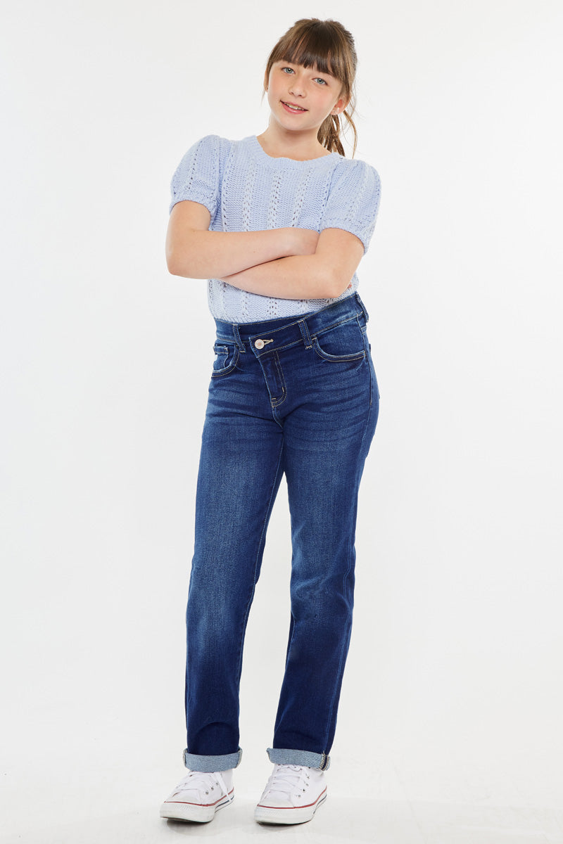 Milly Mid Rise Straight Kids Jeans - Official Kancan USA