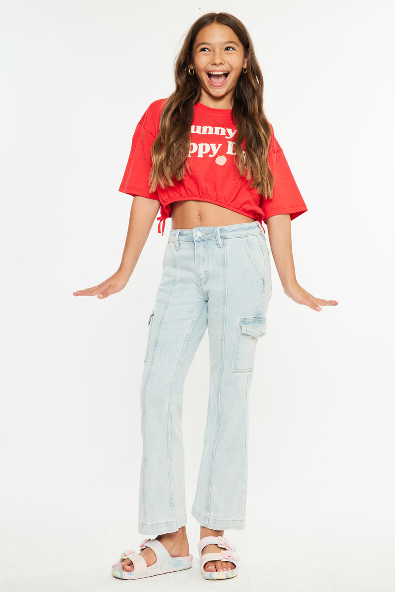 Normani High Rise Kids Cargo Flare - Official Kancan USA