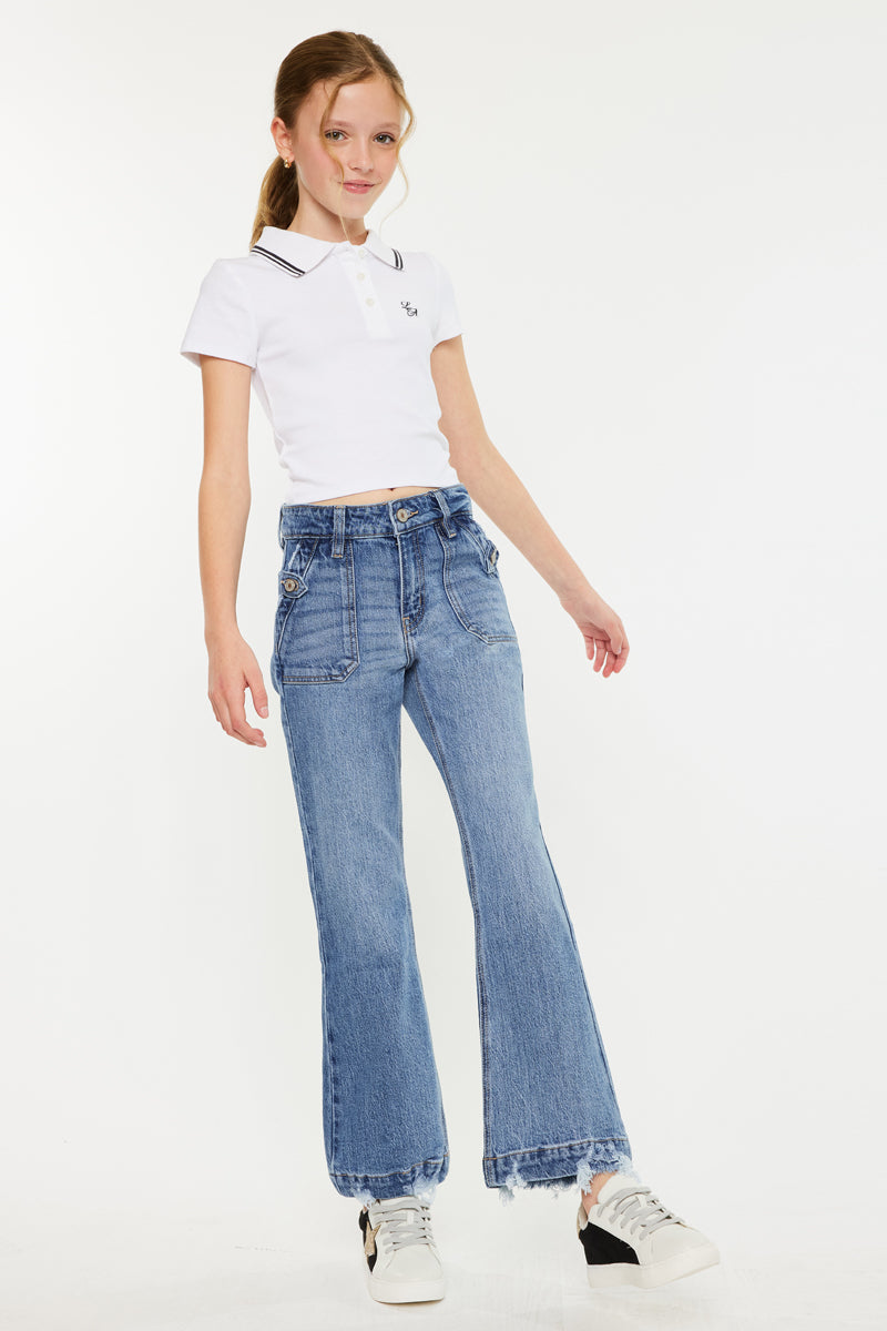 Sherri High Rise Wide Leg Flare Kid Jeans - Official Kancan USA
