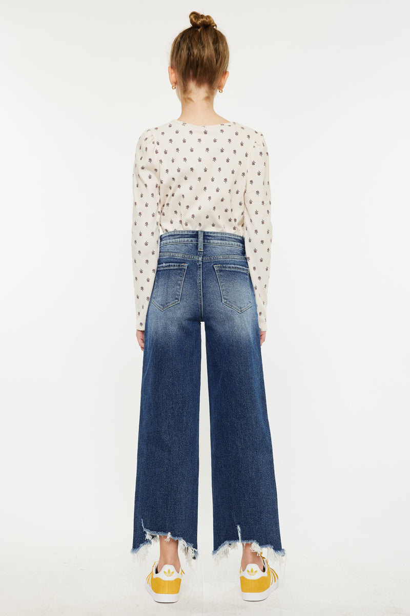 America High Rise Kids Cropped Wide Leg - Official Kancan USA