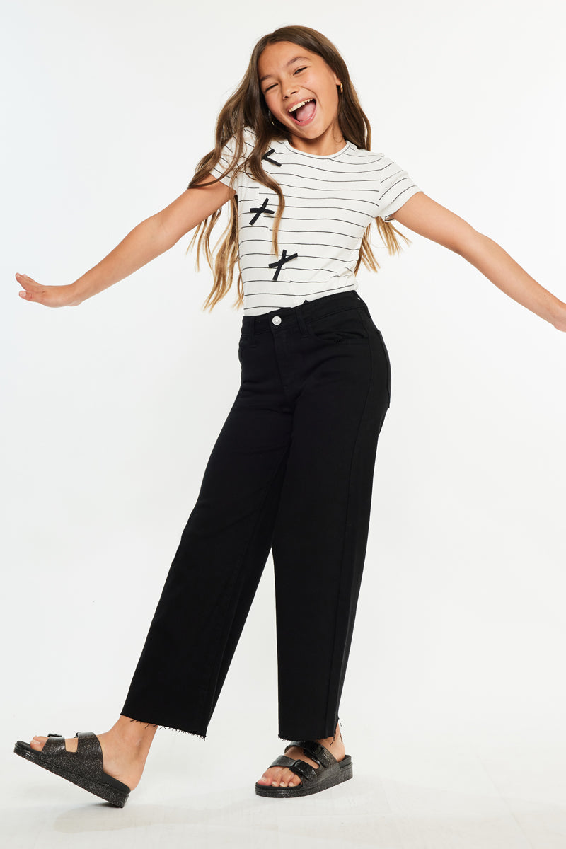 Berlin High Rise Crop Wide Leg Kids Jeans - Official Kancan USA