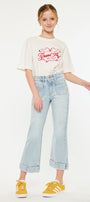 Evie High Rise Kids Cropped Flare Jeans - Official Kancan USA