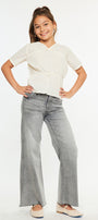 Kaitlyn High Rise Cropped Kids Palazzo Jeans - Official Kancan USA