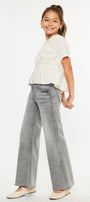 Kaitlyn High Rise Cropped Kids Palazzo Jeans - Official Kancan USA