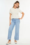 Darla High Rise Cropped Wide Kids Jeans - Official Kancan USA