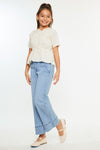 Darla High Rise Cropped Wide Kids Jeans - Official Kancan USA