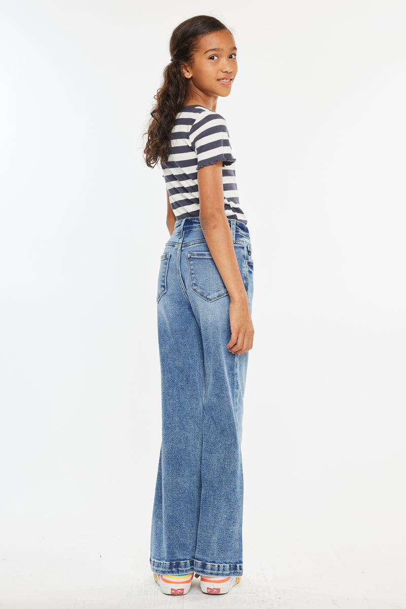 Glen High Rise Wide Leg Flare Kid Jeans - Official Kancan USA