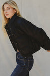 Taylor Cropped Faux Leather Puffer Jacket - Official Kancan USA