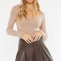 Milicent Mid Rise Faux Leather Skirt - Official Kancan USA