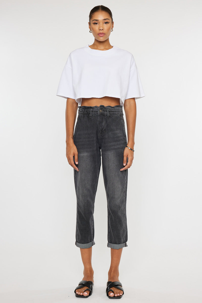 Kastel Ultra High Rise Paperbag Mom Jeans - Official Kancan USA