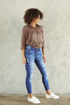 Peyton Mid Rise Moto Ankle Skinny - Official Kancan USA
