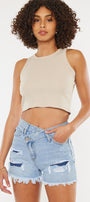 Leandra High Rise Crossover Shorts - Official Kancan USA