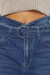 Kaas Ultra High Rise Belted Paperbag Straight Leg Jeans - Official Kancan USA